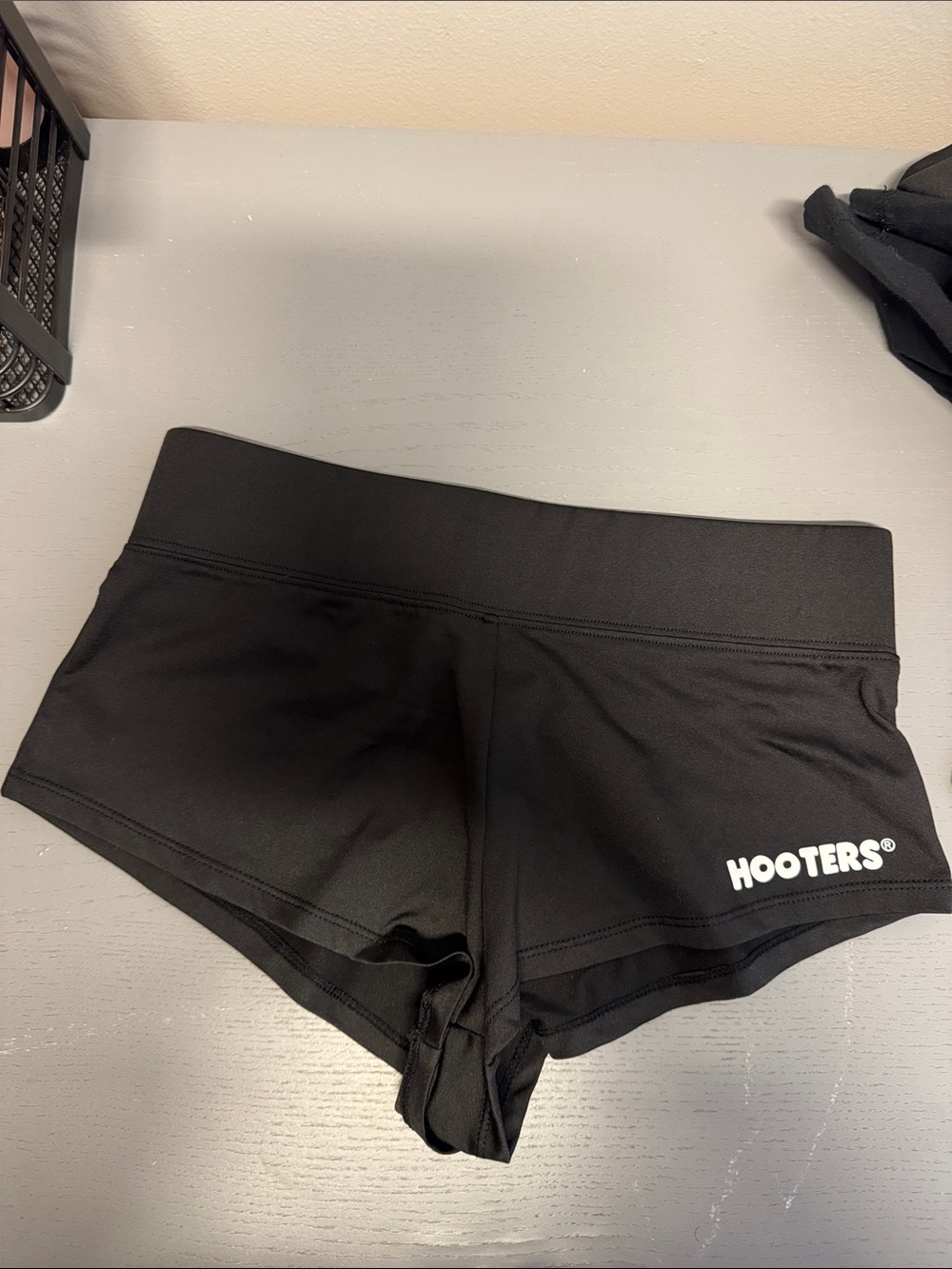 Hooters Black Waistband Short Skort with White Logo
